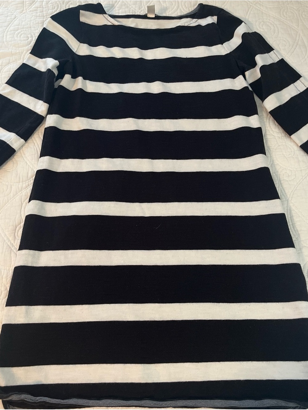 J.Crew Black and White Striped Knit Dress Size XXS